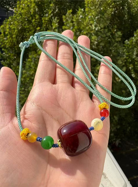 天赐正宗西藏牦牛角桶珠锁骨链女圆珠吊坠转运珠可调节礼物男文玩