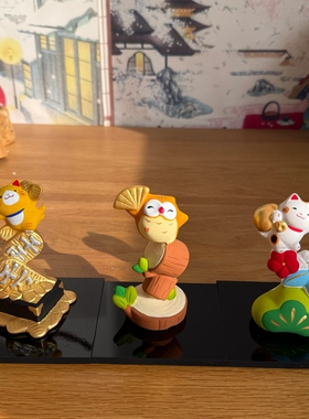 日本龙虎作陶土招财猫福来摆件招福气送礼书桌放置温馨氛围