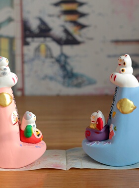 京都龙虎作陶土招手摆件招福寓意