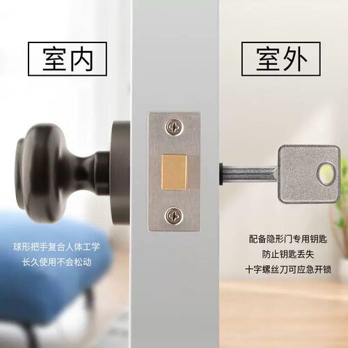 隐形门应急锁孔暗门锁单面锁锁眼带钥匙开锁配电箱管井锁小锁眼孔 - 图3