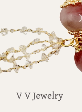 天然草莓晶粉色水晶手链