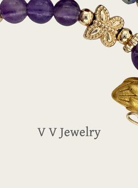 甜美少女紫色水晶手链