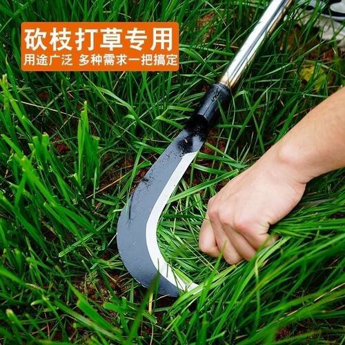 镰刀割草刀农用除草神器户外长柄锰钢焊接镰刀麦子玉米砍柴锄草刀 - 图3