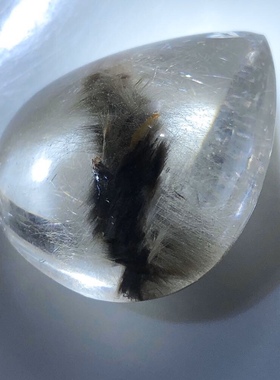 好货福利精美天然黑银钛晶花水晶吊坠