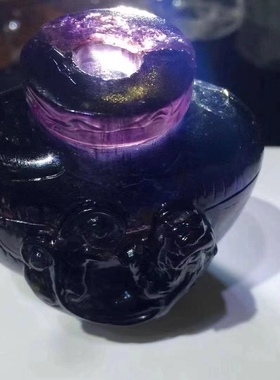 玩家推荐天然碧玺鼻烟壶把玩