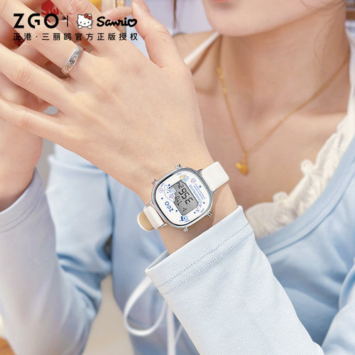 正港ZGO hellokitty三丽鸥联名手表女款初中生高中学生儿童电子表 - 图3