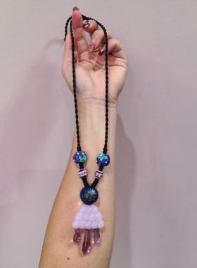 云朵琉璃毛衣链女生轻奢私人订制秋冬琉璃金鱼毛衣链网红金鱼