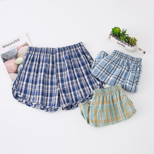 中老年人内裤梭织棉布男士内裤宽松不贴身男胖子短裤阿罗裤家居裤 - 图1