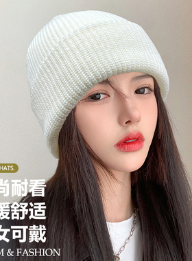 气质显脸小新款针织帽保暖毛线帽