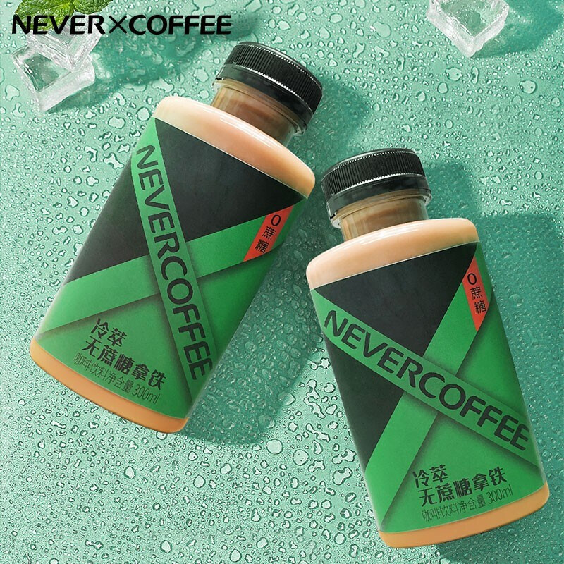 NeverCoffee冷萃生椰冰博客拿铁咖啡美式低糖即饮饮料300ml*5瓶装 - 图2