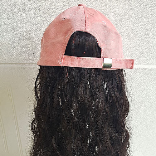 儿童假发帽子女鸭舌帽可拆卸卷发公主时尚一体网红亲子直发帽高端 - 图2