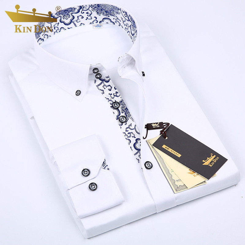 金盾春秋男士长袖商务休闲修身衬衫 博乐服饰衬衫