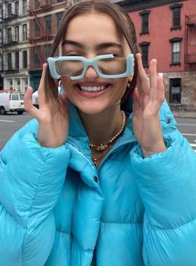 Offs欧美嘻哈white缺角墨镜潮加厚版炸街箭头墨镜女明星太阳眼镜