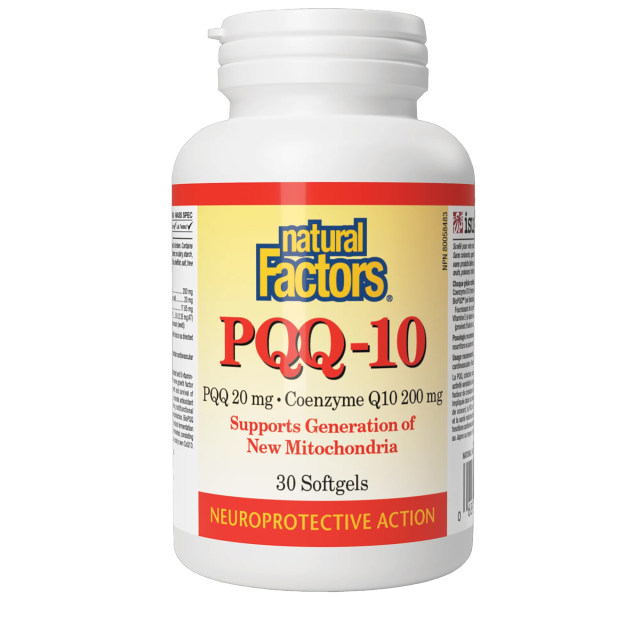 NaturalFactors PQQ Coenzyme Q10 ແຄບຊູນອ່ອນ 30 ແຄບຊູນເພື່ອຕ້ານການຜຸພັງແລະເສີມສ້າງຄວາມຊົງຈໍາ B.