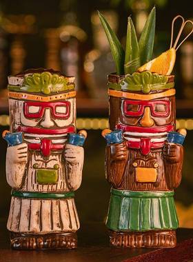 夏威夷提基杯tik mDAQu子g创i意鸡杯尾酒杯陶瓷杯酒吧酒杯 特调