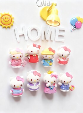 创意新款可爱卡通KT猫立体冰箱贴磁贴hellokitty入户门电表箱装饰