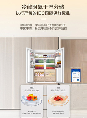 海尔 BCD-510WGHFD1BXHU1法式多门510L冰箱零嵌全空间保鲜