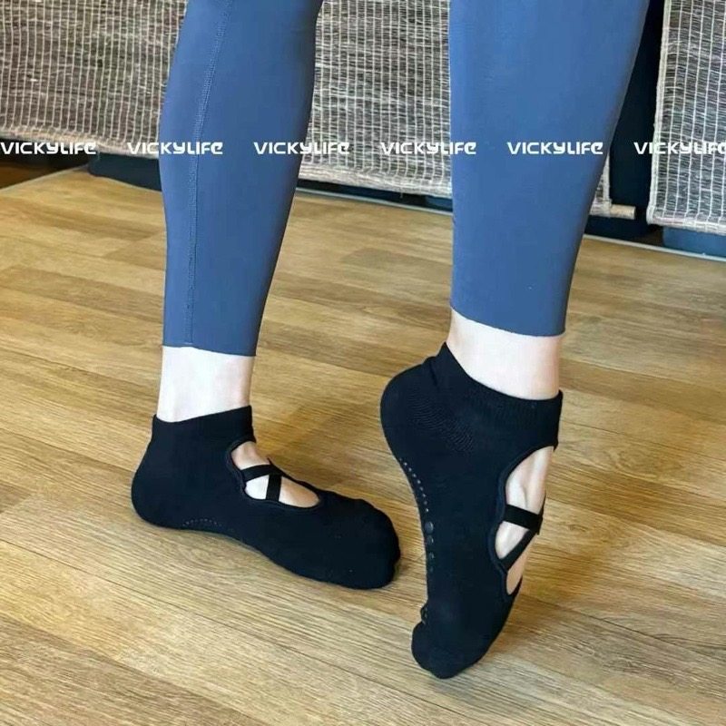 黑白灰专业瑜伽袜-普拉提运动四季绑带防滑ins透气吸汗居家袜子女,淘宝优惠券,粉丝福利购,淘宝优惠卷