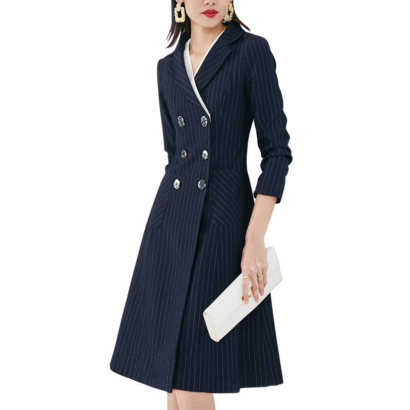 晚白2022春装新款韩版ol知性连衣裙 onebuye服饰连衣裙