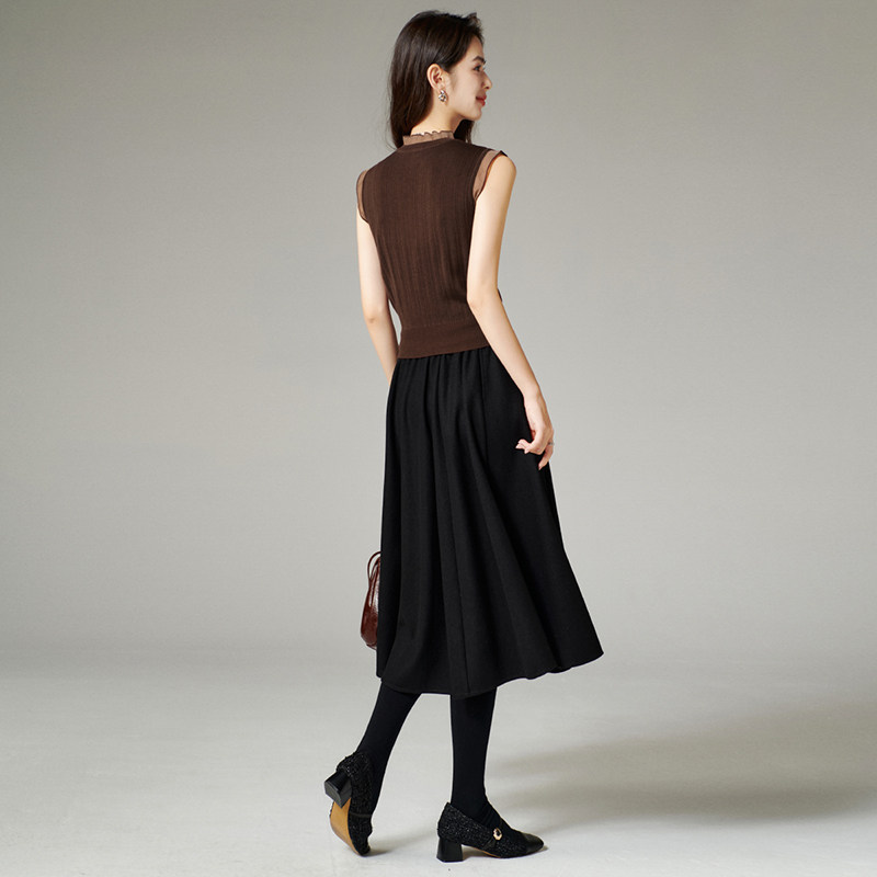 晚白2026年春新款莱赛尔棉上衣气质玻璃纱拼接内搭外穿针织背心女,淘宝优惠券,粉丝福利购,淘宝优惠卷