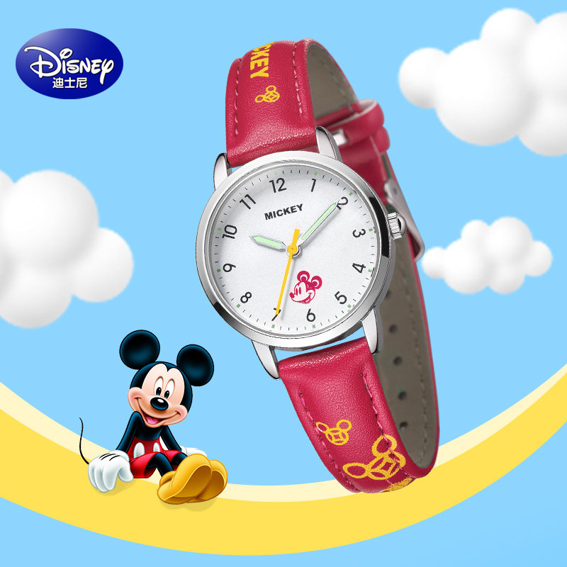 迪士尼男孩指针式男卡通米奇手表 童时手表国产腕表