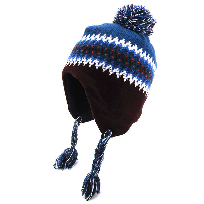 儿童帽子秋冬季女童冬帽护耳帽可爱宝宝提花加绒毛线套头毛绒帽,淘宝优惠券,粉丝福利购,淘宝优惠卷