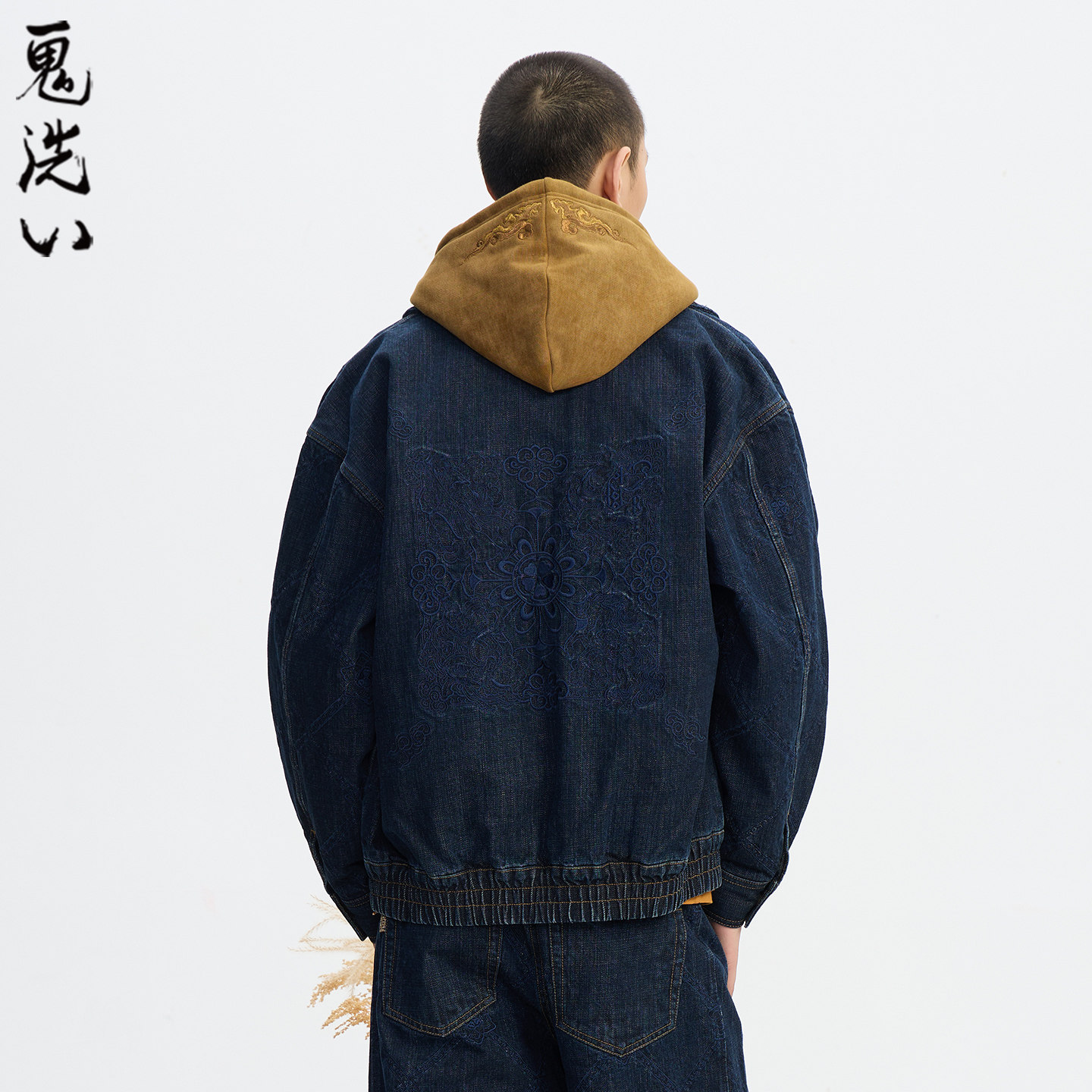 ONIARAI/鬼洗25秋冬新泥棒蓝敦煌藻井绣花宽松牛仔夹克男 N340239,淘宝优惠券,粉丝福利购,淘宝优惠卷