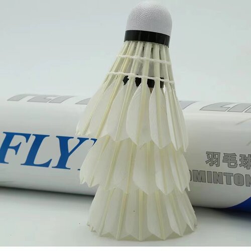 飞行者f004羽毛球鹅毛耐打东北干拔鹅鹅毛拉直飞行稳定比赛用球 - 图1