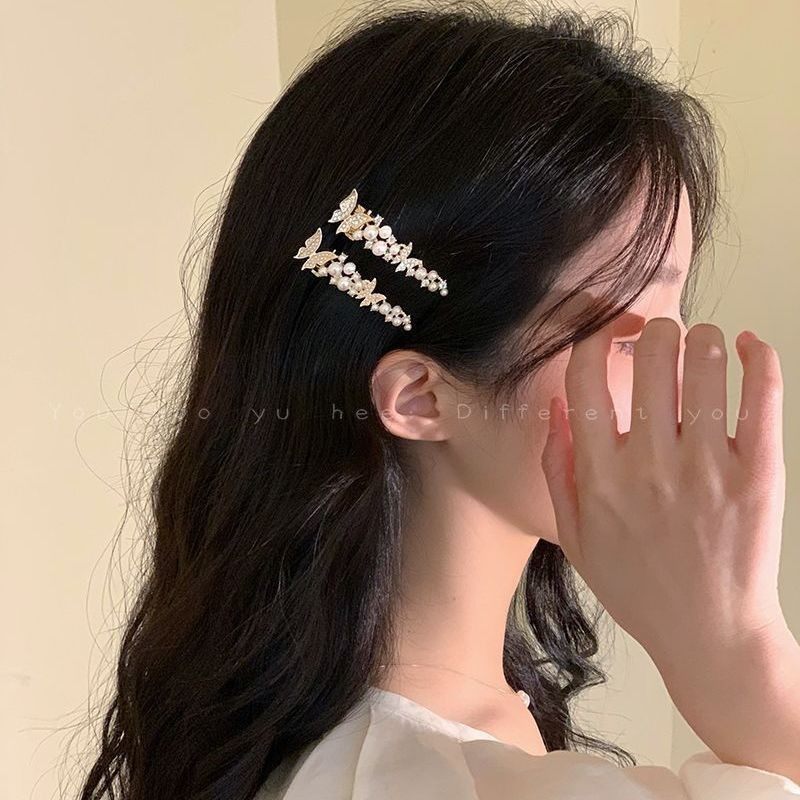 珍珠蝴蝶发夹女春夏森系刘海夹子精致仙女一字夹侧边发卡精致头饰,淘宝优惠券,粉丝福利购,淘宝优惠卷