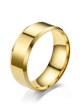 欧美跨境不锈钢戒指钛钢饰品8MM简约光面镜面抛光指环手饰品批发