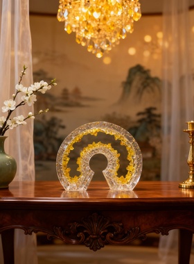 轻奢透明亚克力彩虹装饰摆件