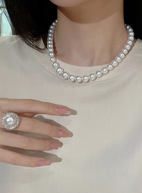 工艺珍珠女澳白暖光平替珍珠项链