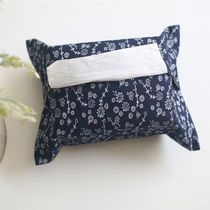 Clear Barn Deep Blue Flowering Branches Natural Time Zoo Zakka Pure Cotton Cloth Art Paper Towel Sleeve Tissue Bag Original