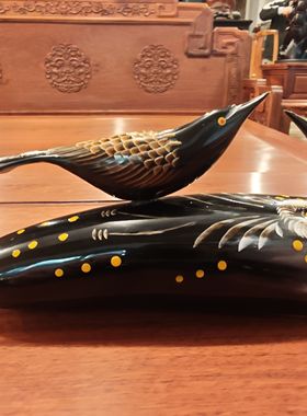 牛角制品喜鹊工艺品手工喜上眉梢装饰居家创意摆件