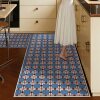 Medieval style kitchen special floor mat, linen woven non-slip, oil-proof, wipeable, washable foot mat, water-absorbent and stain-resistant carpet