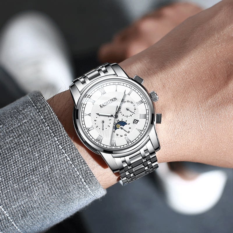 卡诗顿男士2020全自动夜光机械表 卡诗顿尚青国产腕表