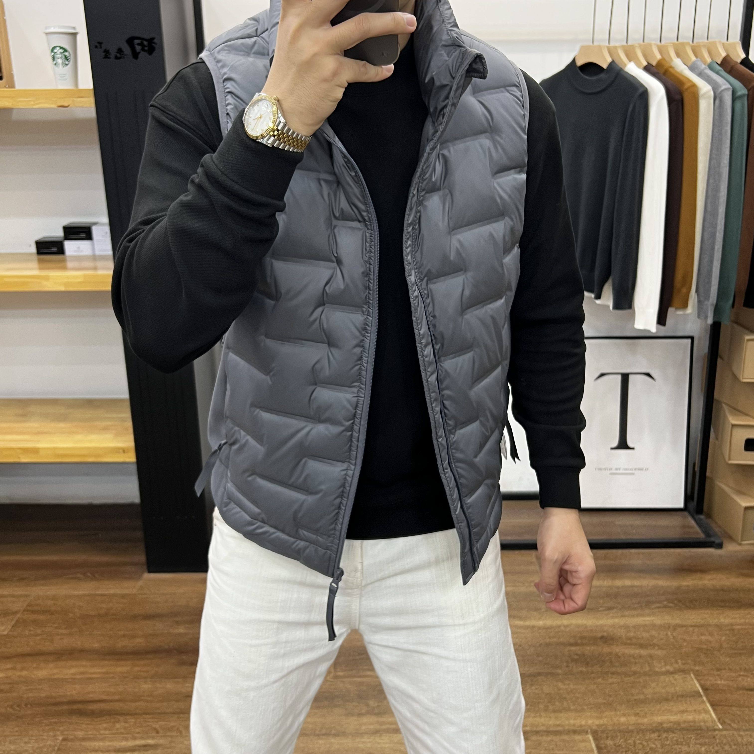 秋冬白鸭绒新款轻薄羽绒马甲保暖时尚背心男士内搭通勤坎肩外套潮,淘宝优惠券,粉丝福利购,淘宝优惠卷