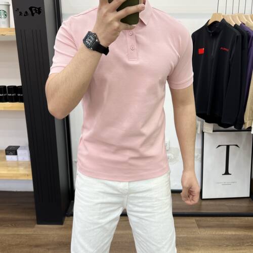 夏季男短袖t恤潮牌新款修身高端休闲翻领纯色打底基础百搭POLO衫 - 图3