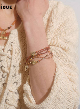 橡木果细手链多层小花