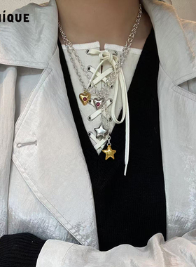 Picnique飞行家双星镶钻短项链