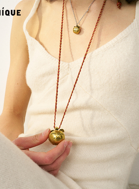 Picnique平安果编织红石长项链