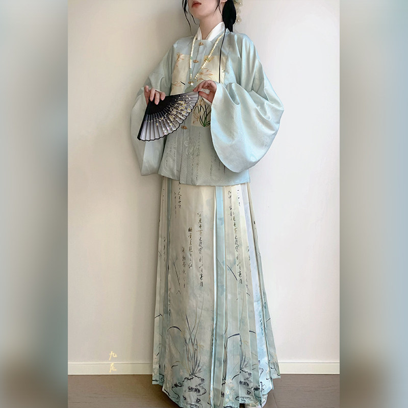 莺雨兰衣原创[栀兰]明制汉服女提花方领补服短袄琵琶袖马面裙秋冬,淘宝优惠券,粉丝福利购,淘宝优惠卷