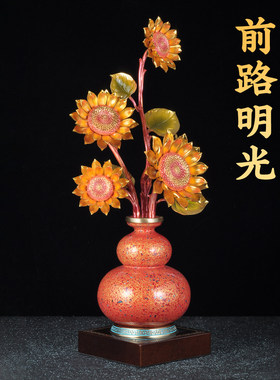 彩铜向日葵摆件金葵纳福