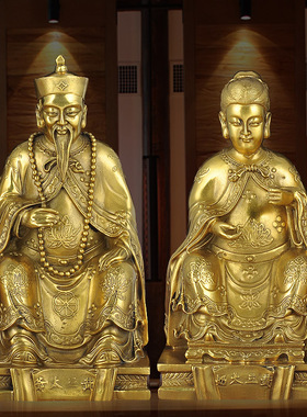 纯铜黄三太爷太奶佛堂供奉神像
