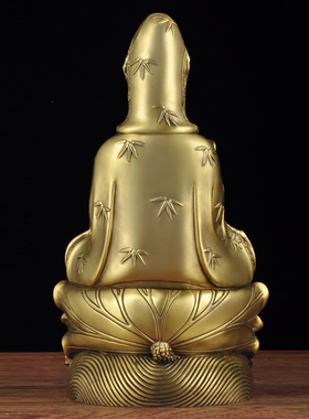 全铜观音莲花坐像摆件寺庙