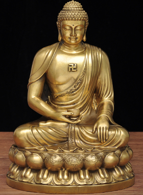 全铜三宝佛摆件释迦摩尼