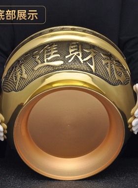 黄铜招财香炉烧香插香线香炉香道熏香炉家用寺庙佛堂供奉供佛香炉