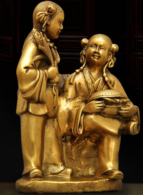 和合二先黄铜客厅卧室结婚礼物