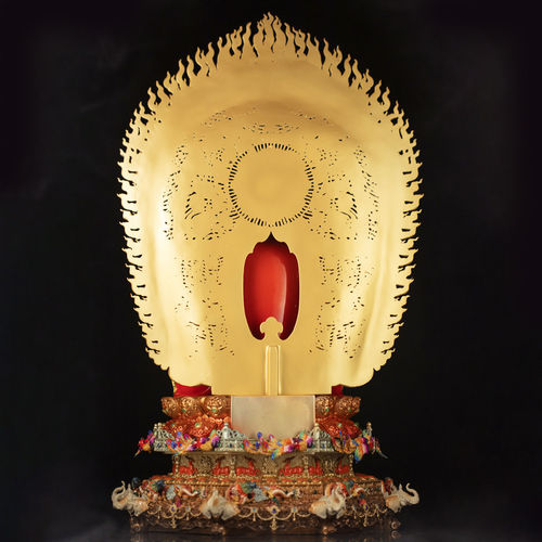 纯黄铜珐琅彩毗卢遮那佛摆件法身佛大日如来莲花坐像寺庙佛堂供奉 - 图3