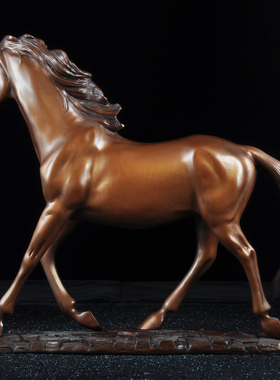 紫铜汗血马摆件生肖家居客厅